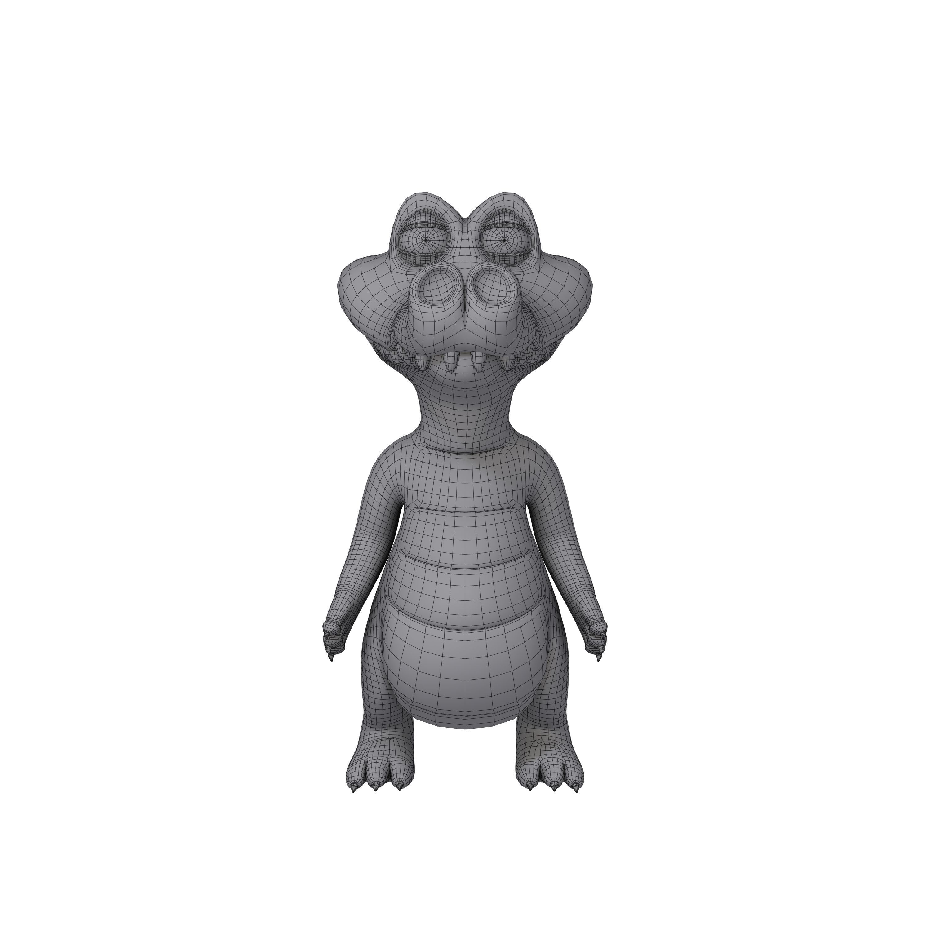 Crocodile Cartoon 3D model_4