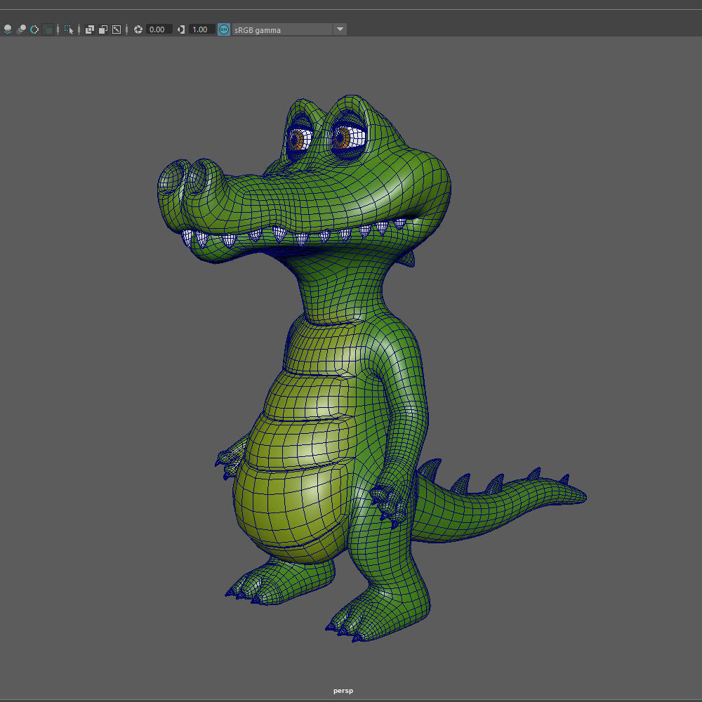 Crocodile Cartoon 3D model_13