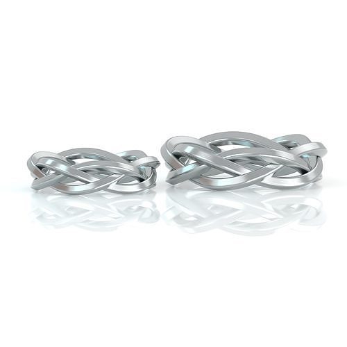 Wedding band of wire braided rings 3D print model