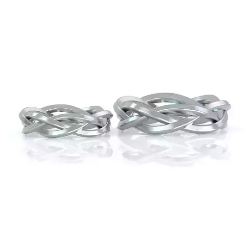 Wedding band of wire braided rings 3D print model