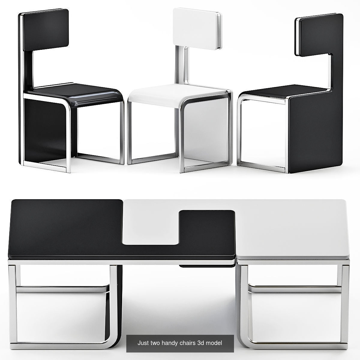 Chair and armchair 3d model collection 10 pieces _8