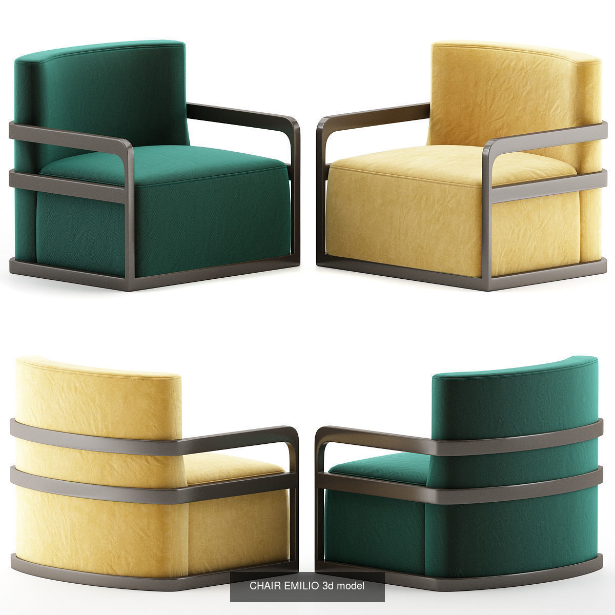 Chair and armchair 3d model collection 10 pieces _1
