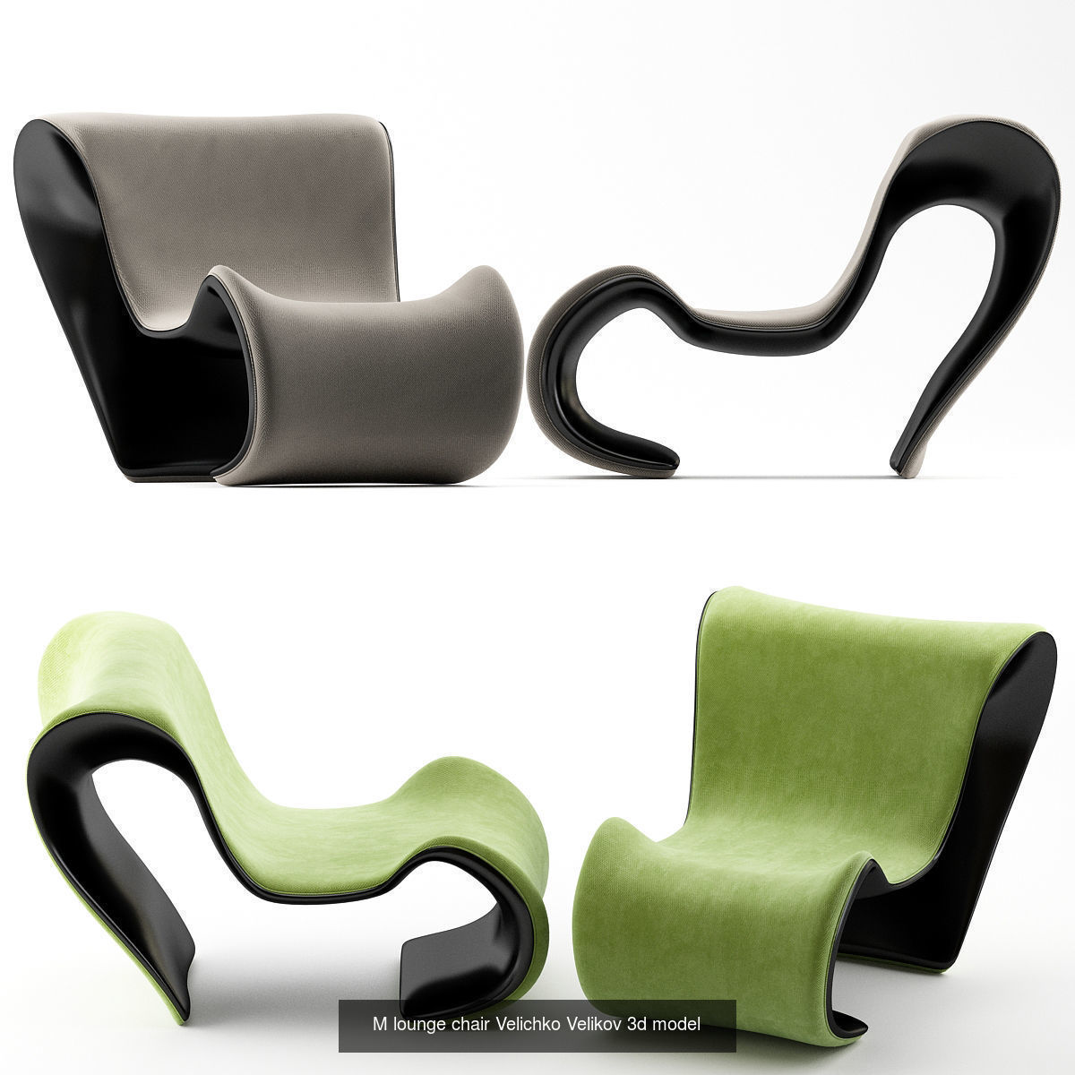 Chair and armchair 3d model collection 10 pieces _7