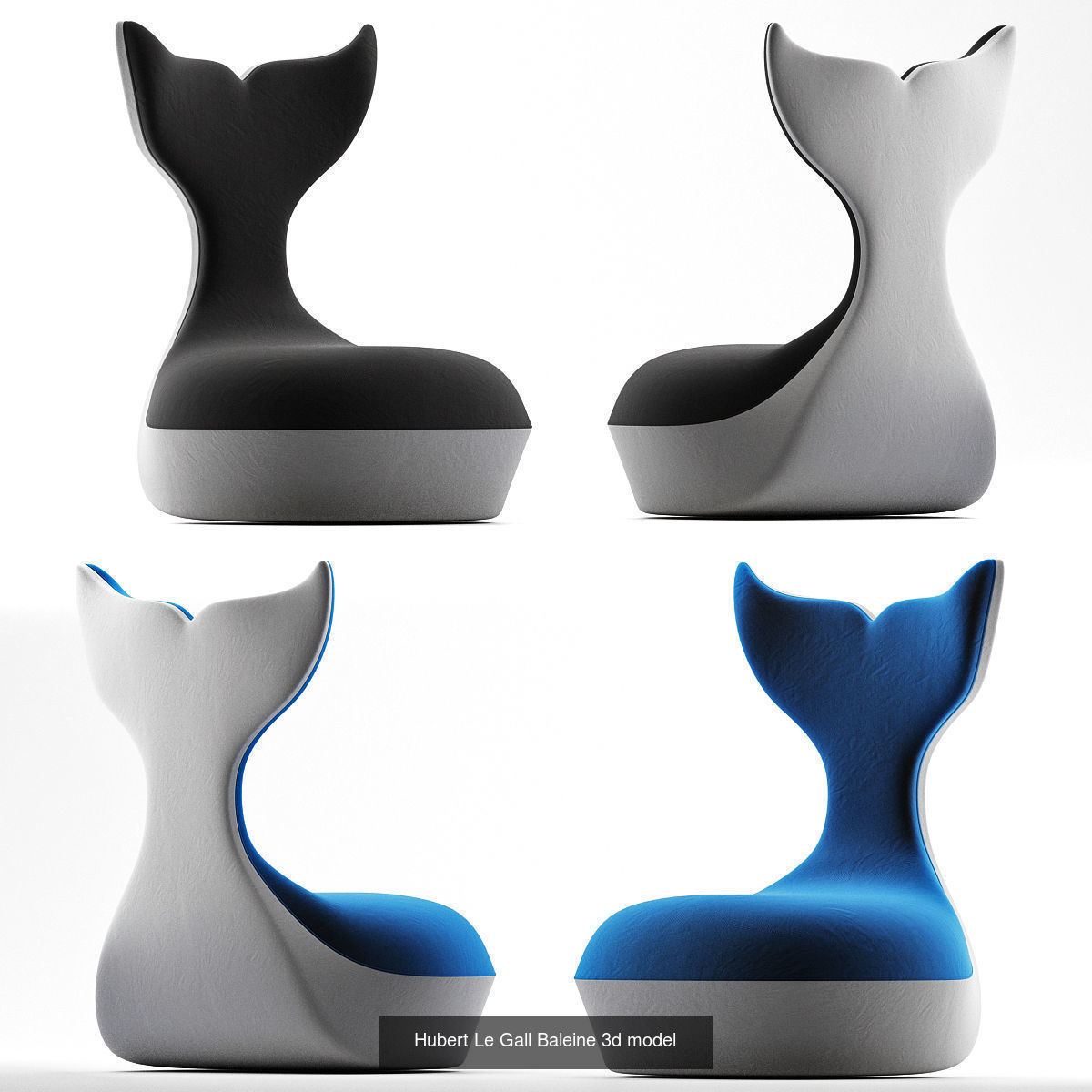 Chair and armchair 3d model collection 10 pieces _9