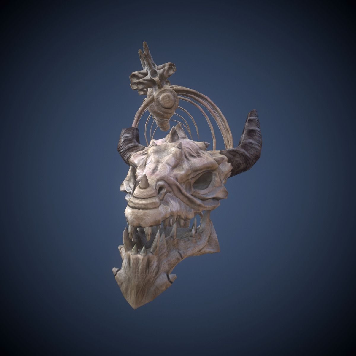 Skeleton dragon Low-poly 3D model_1