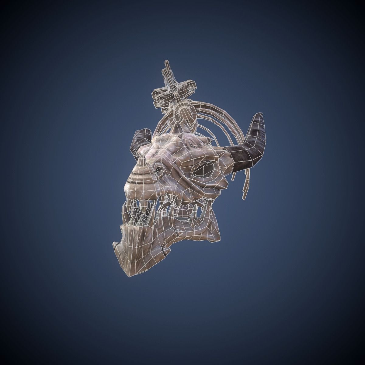 Skeleton dragon Low-poly 3D model_4