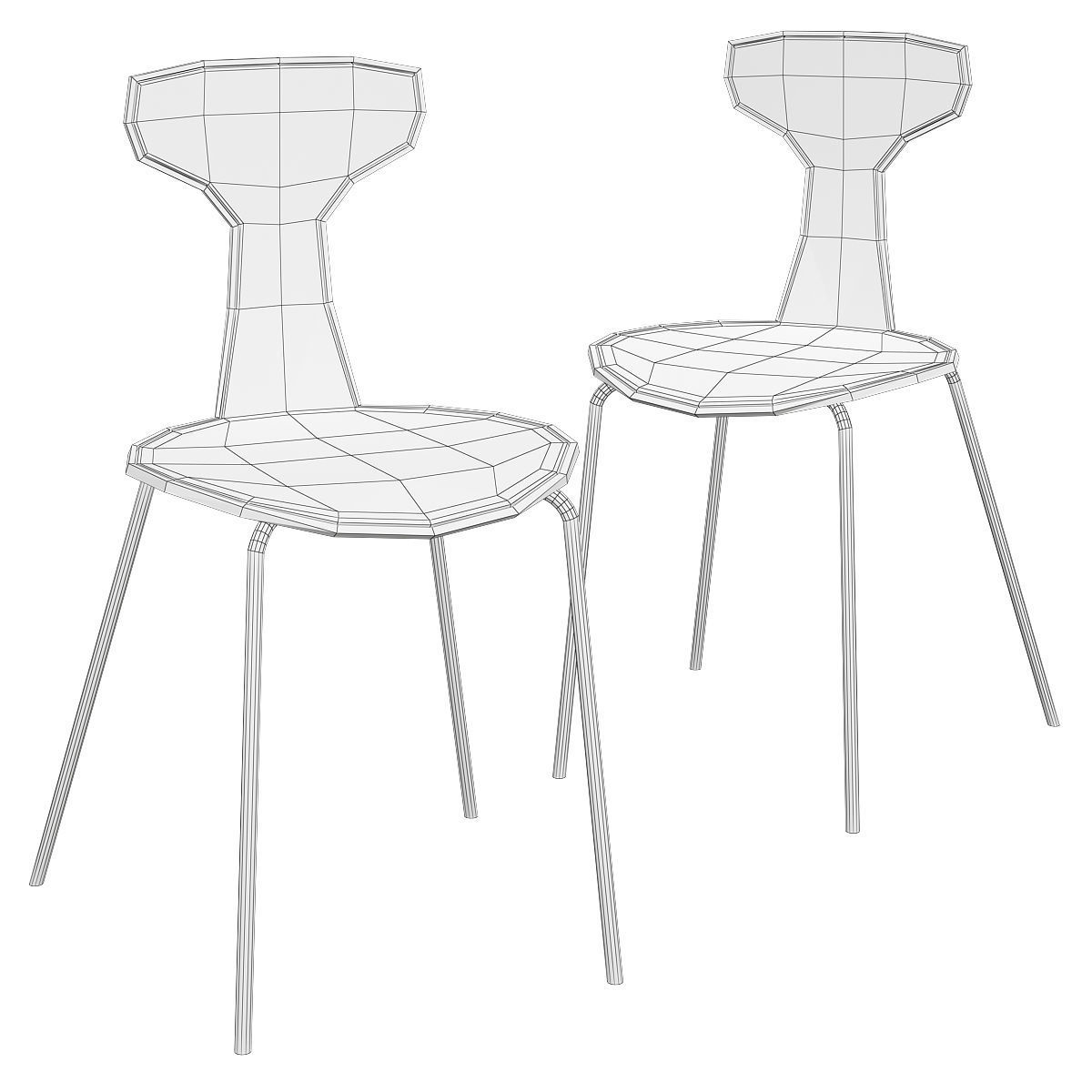 Steam Punk P chair 3d model Low-poly 3D model_1