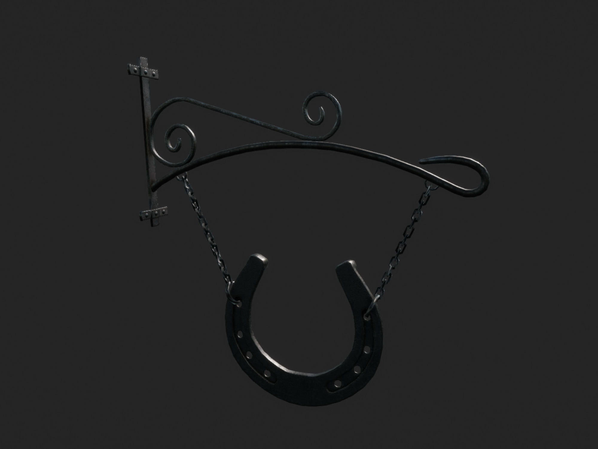 Stable Sign Low-poly 3D model_4