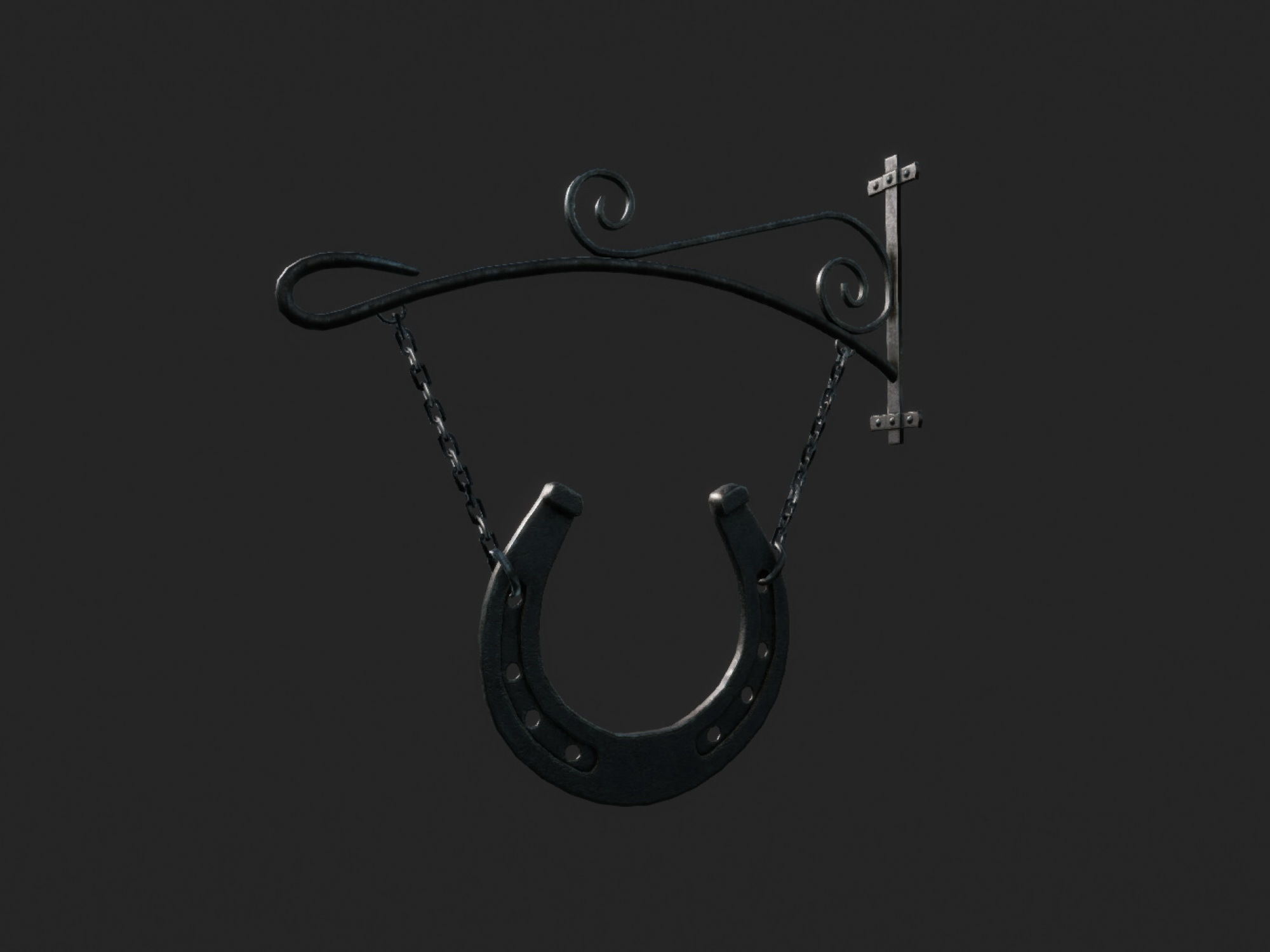 Stable Sign Low-poly 3D model_9