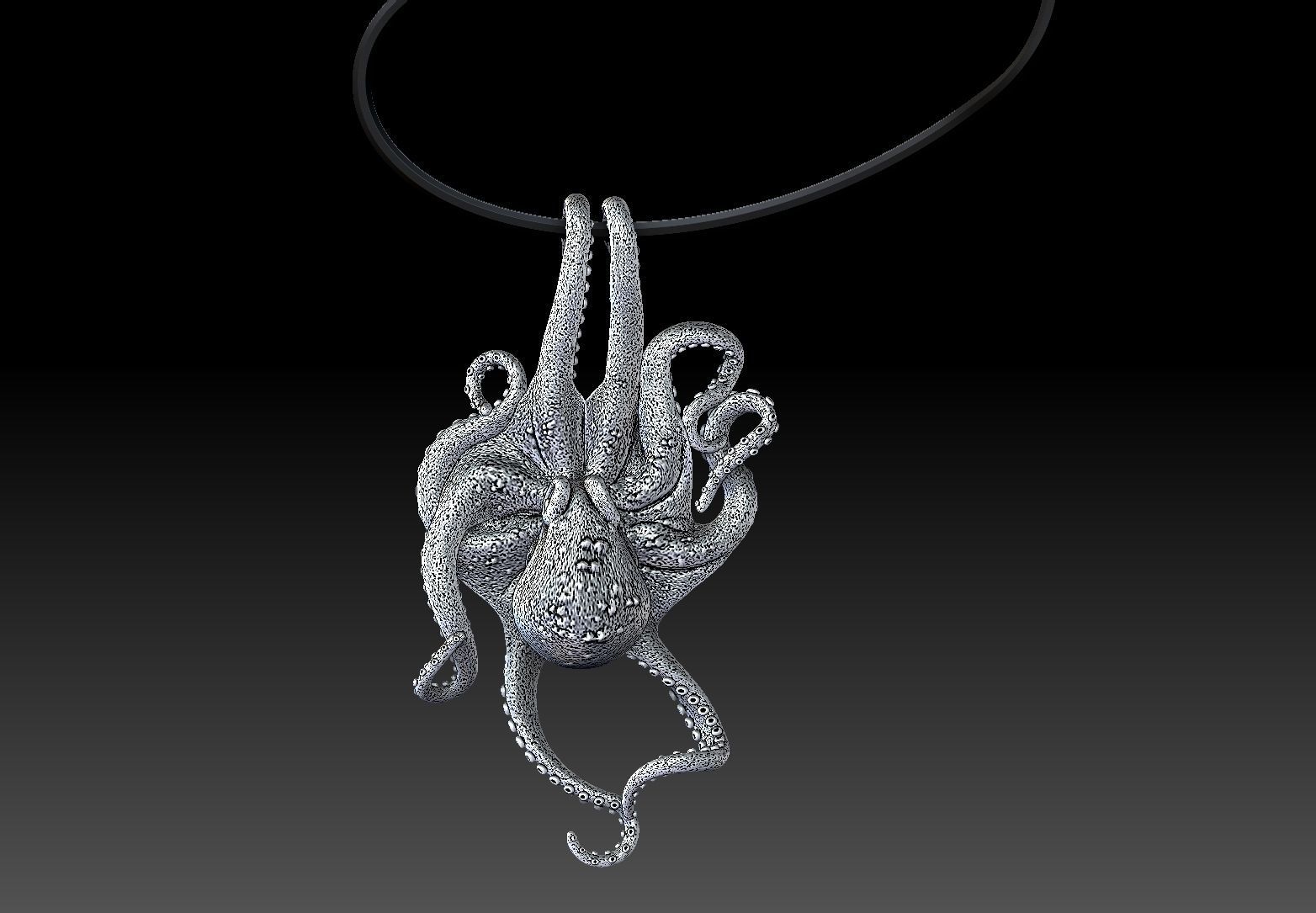 octapus  pendant 3d model  3D print model_5