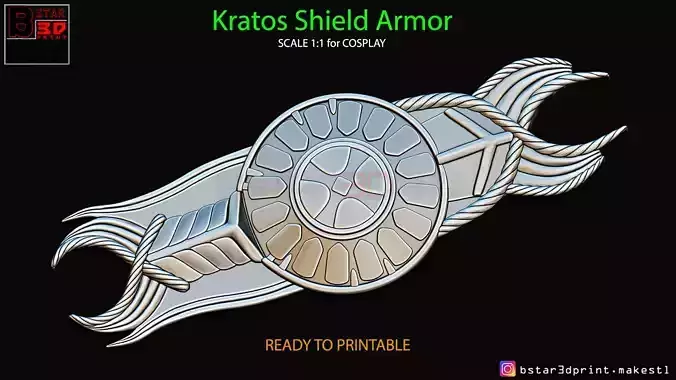 Guardian Shield - gauntlet kratos - kratos armor - God of War  3D print model