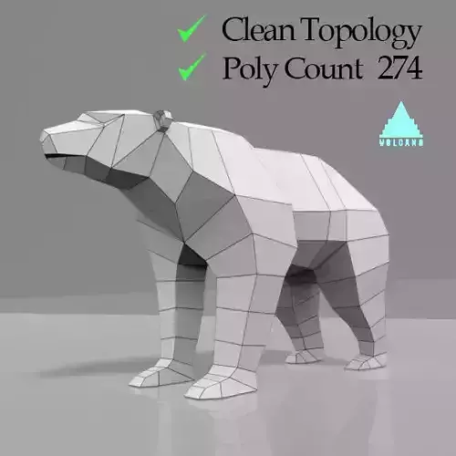 LOW POLY 3D BEAR MESH