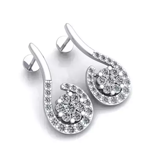 Fancy Woman Diamond Earring  3D print model