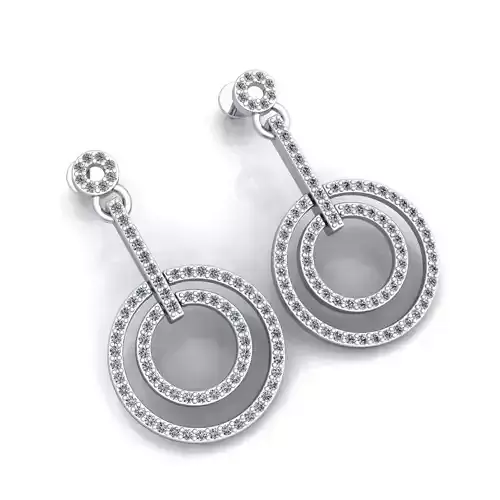 Two Round Long Earring 3d Model Print 