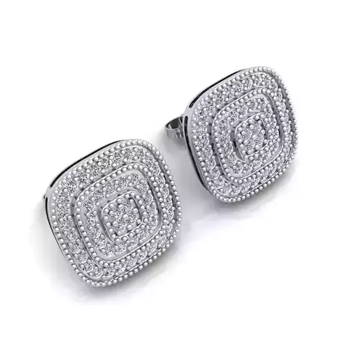 Square Stud Earring 3d Model Print 