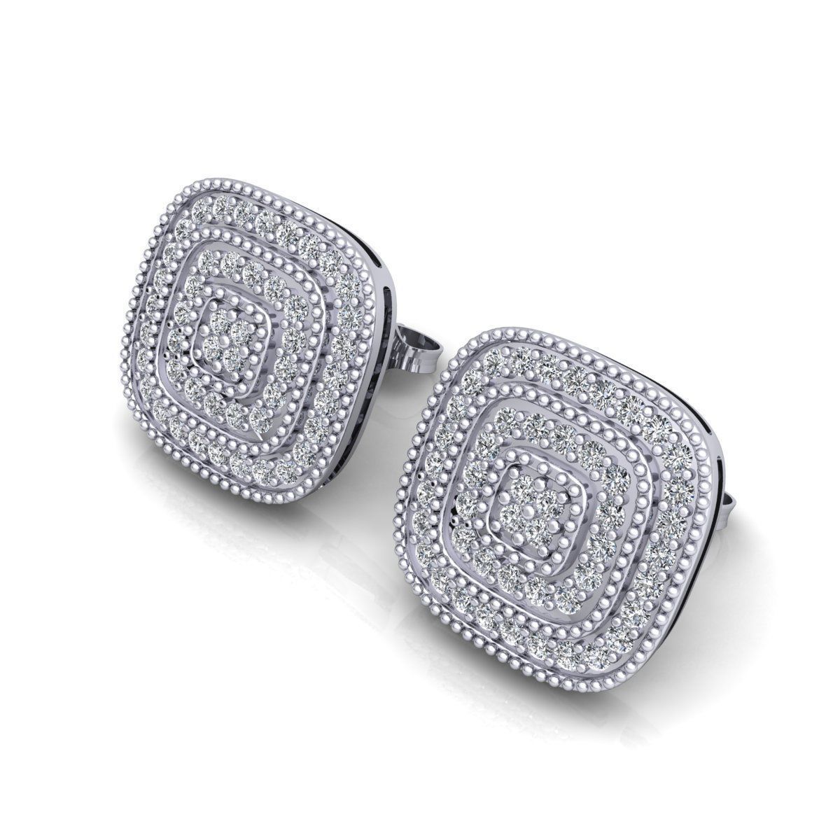 Square Stud Earring 3d Model Print 3D print model_6