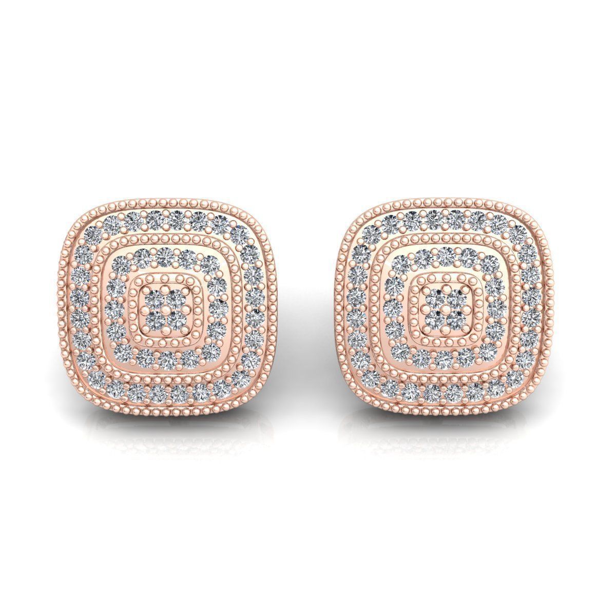 Square Stud Earring 3d Model Print 3D print model_4