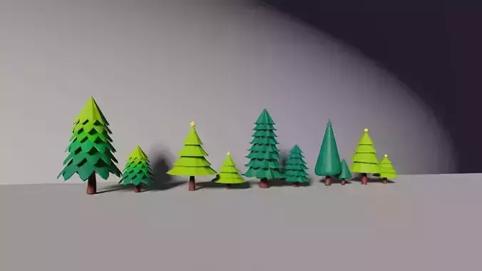 Evergreen Tree Low-poly 3D model