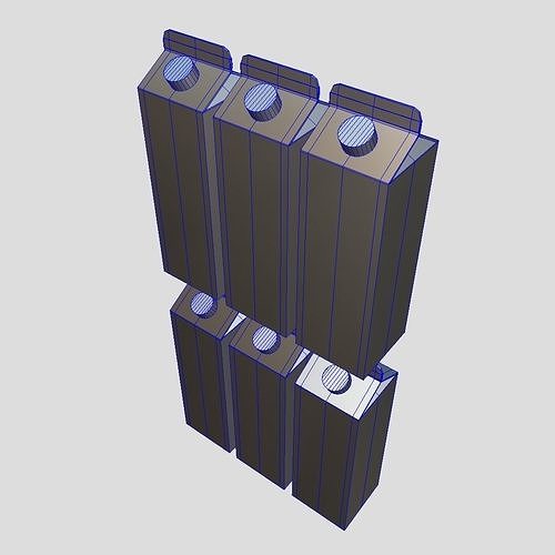 Juice Carton Pack 2  Low-poly 3D model 6