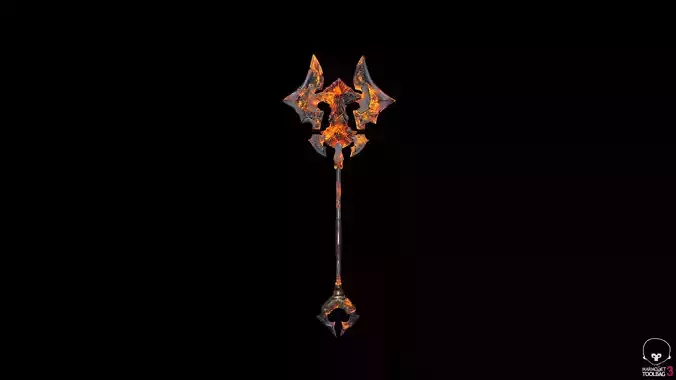 Stylized Lava Axe Free low-poly 3D model