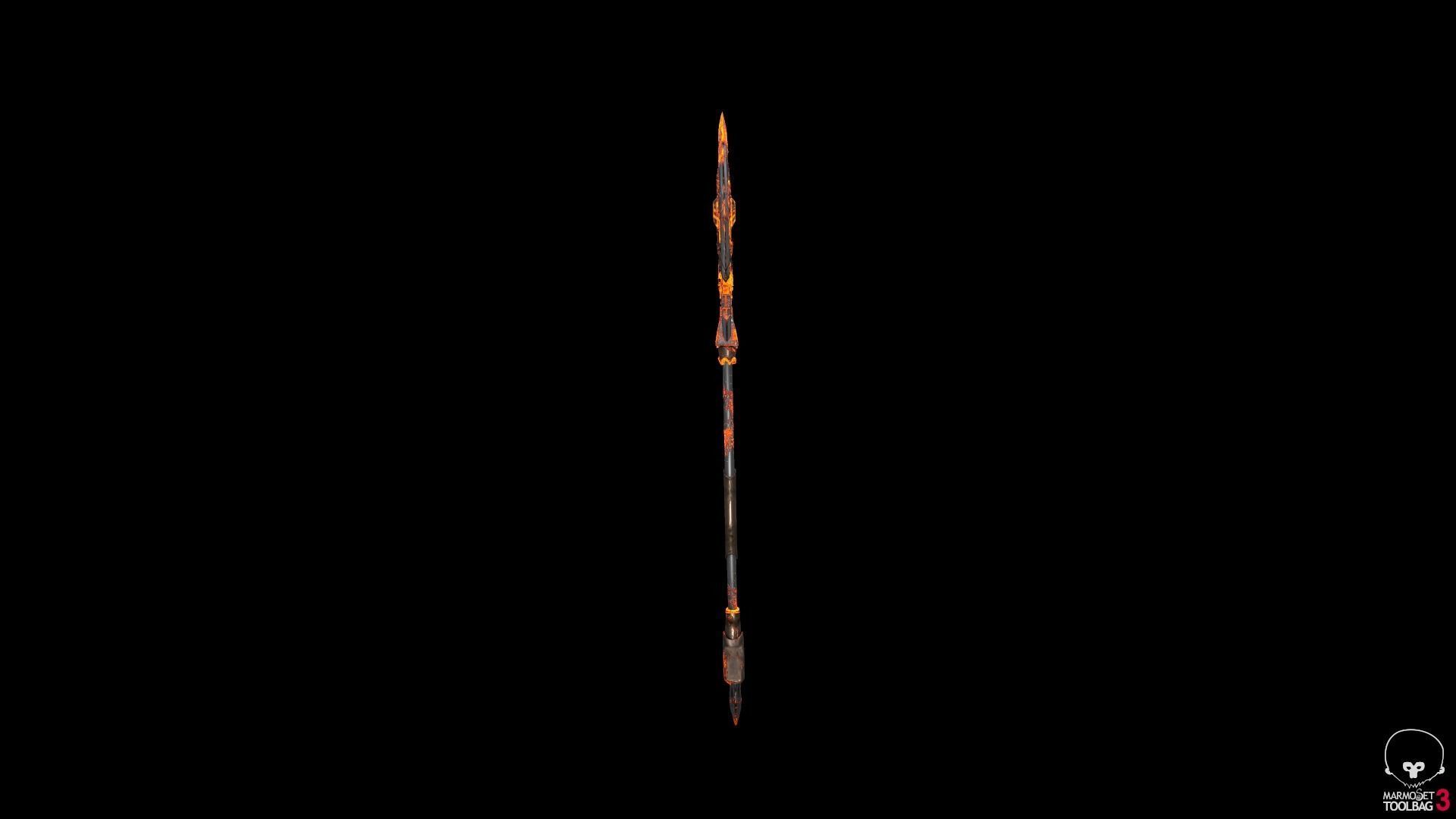 Stylized Lava Axe Free low-poly 3D model_3