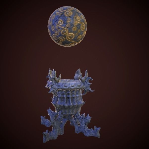 statue magic ball Low-poly 3D model_2