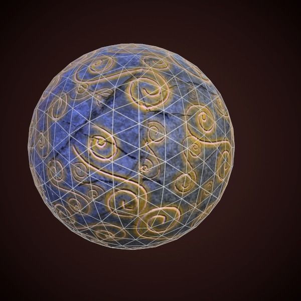 statue magic ball Low-poly 3D model_7