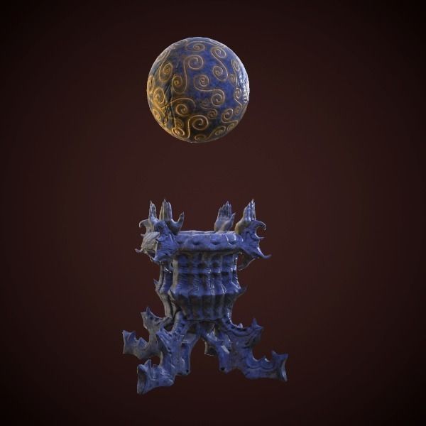 statue magic ball Low-poly 3D model_0