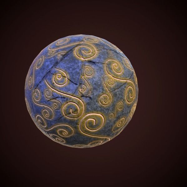 statue magic ball Low-poly 3D model_4