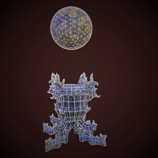 statue magic ball Low-poly 3D model_5