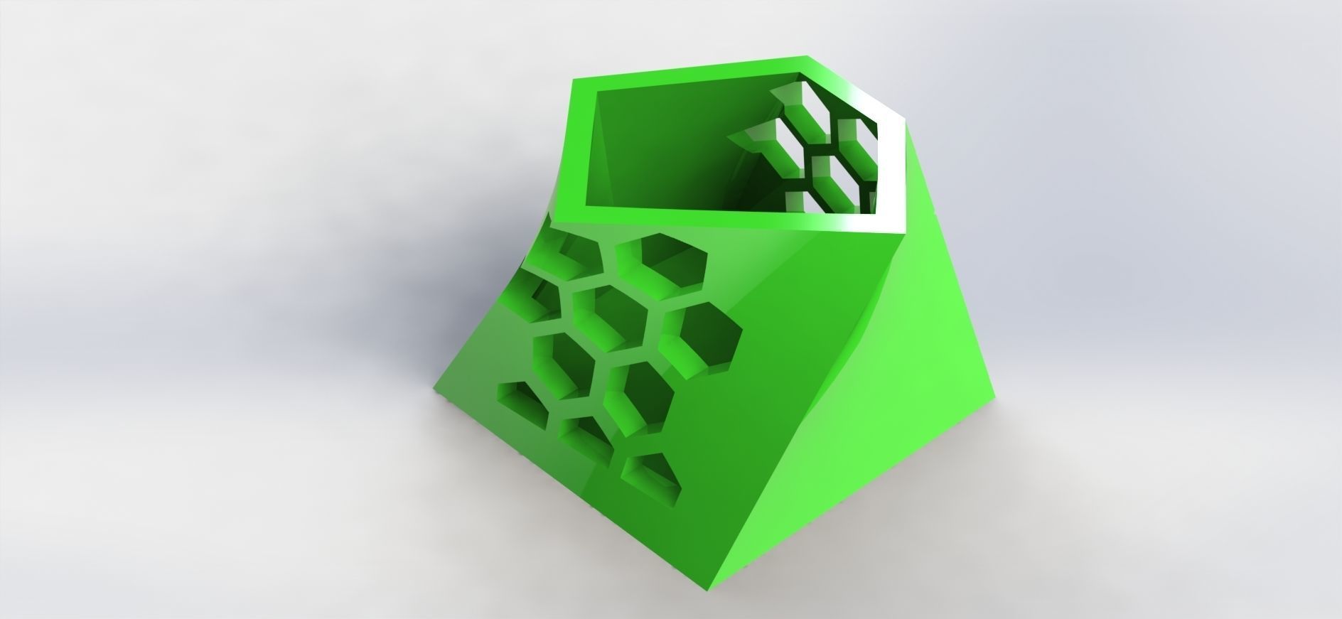 Angular Pen Holder Hive  3D print model_3
