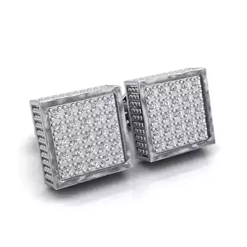 Square Stud Earring 3d Model Print