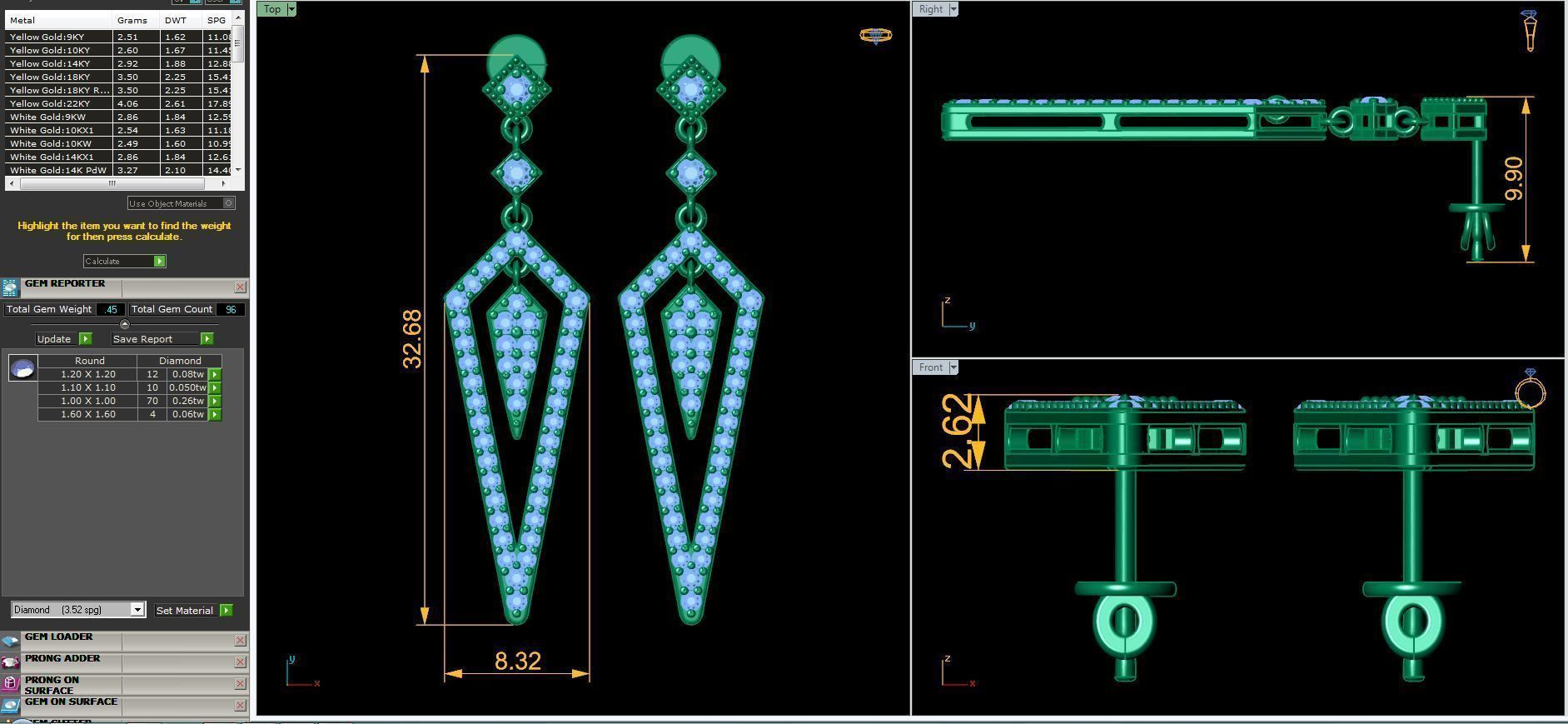 Big Long Earring 3d model Print 3D print model_4