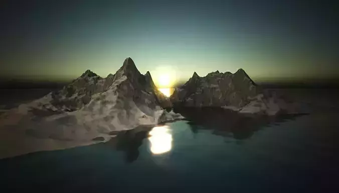 Exterior 001 Mountain winter and water