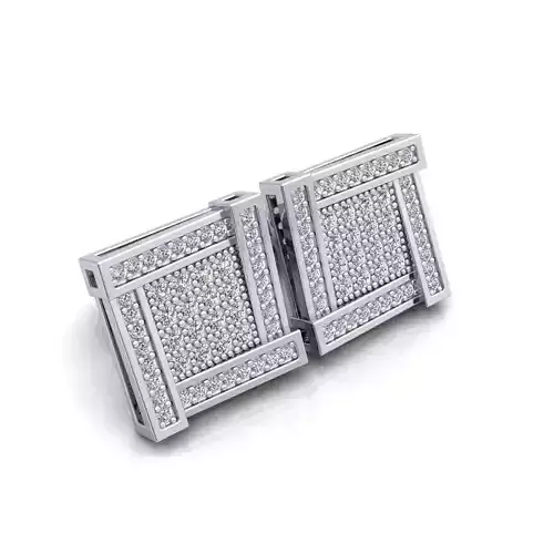 Square Stud Earring 3d Model Print 
