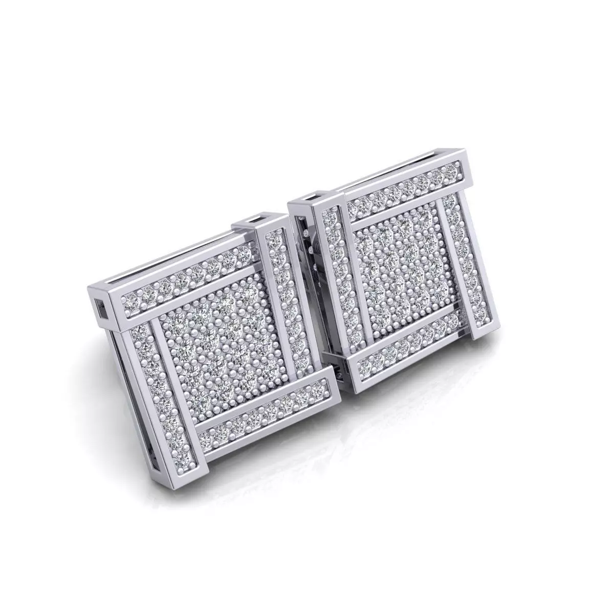 Square Stud Earring 3d Model Print 3D print model
