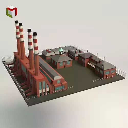 Low Poly Factory Site