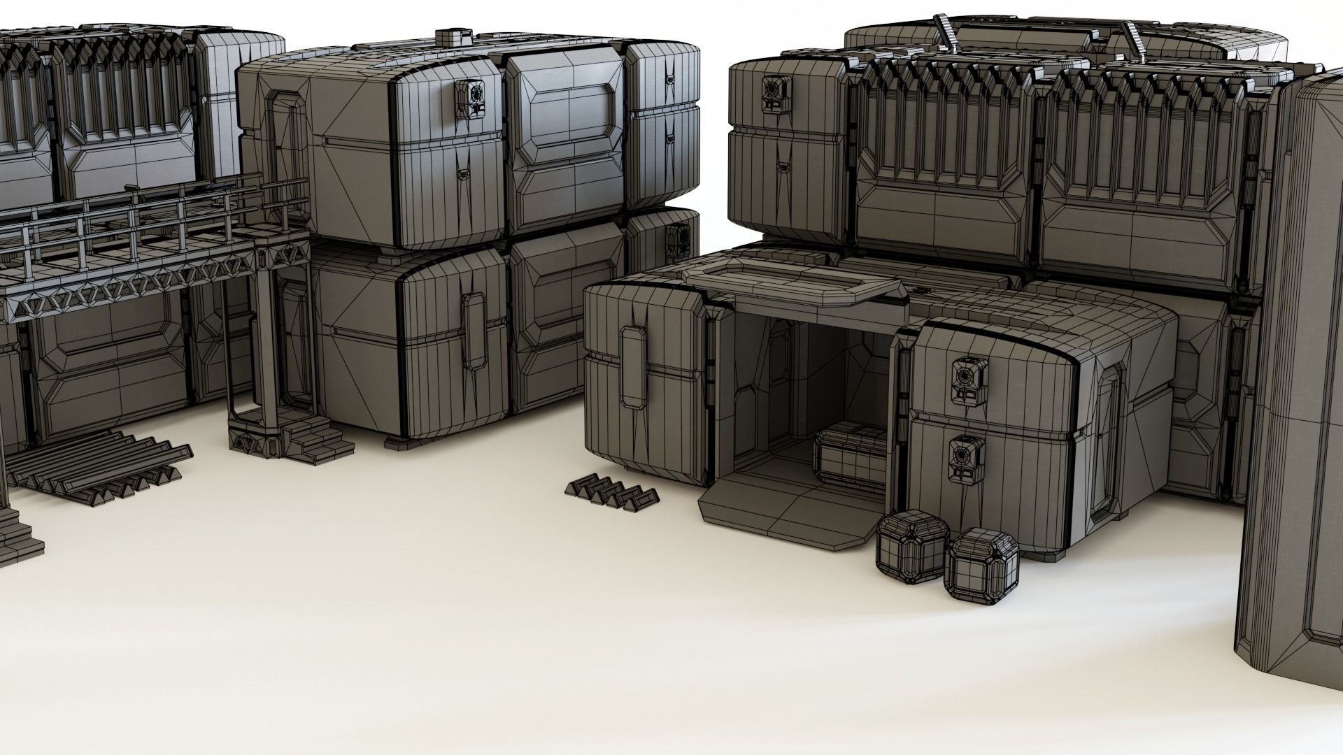 Sci fi Colony Modules Collection for tabletop scenery 3D print model_11