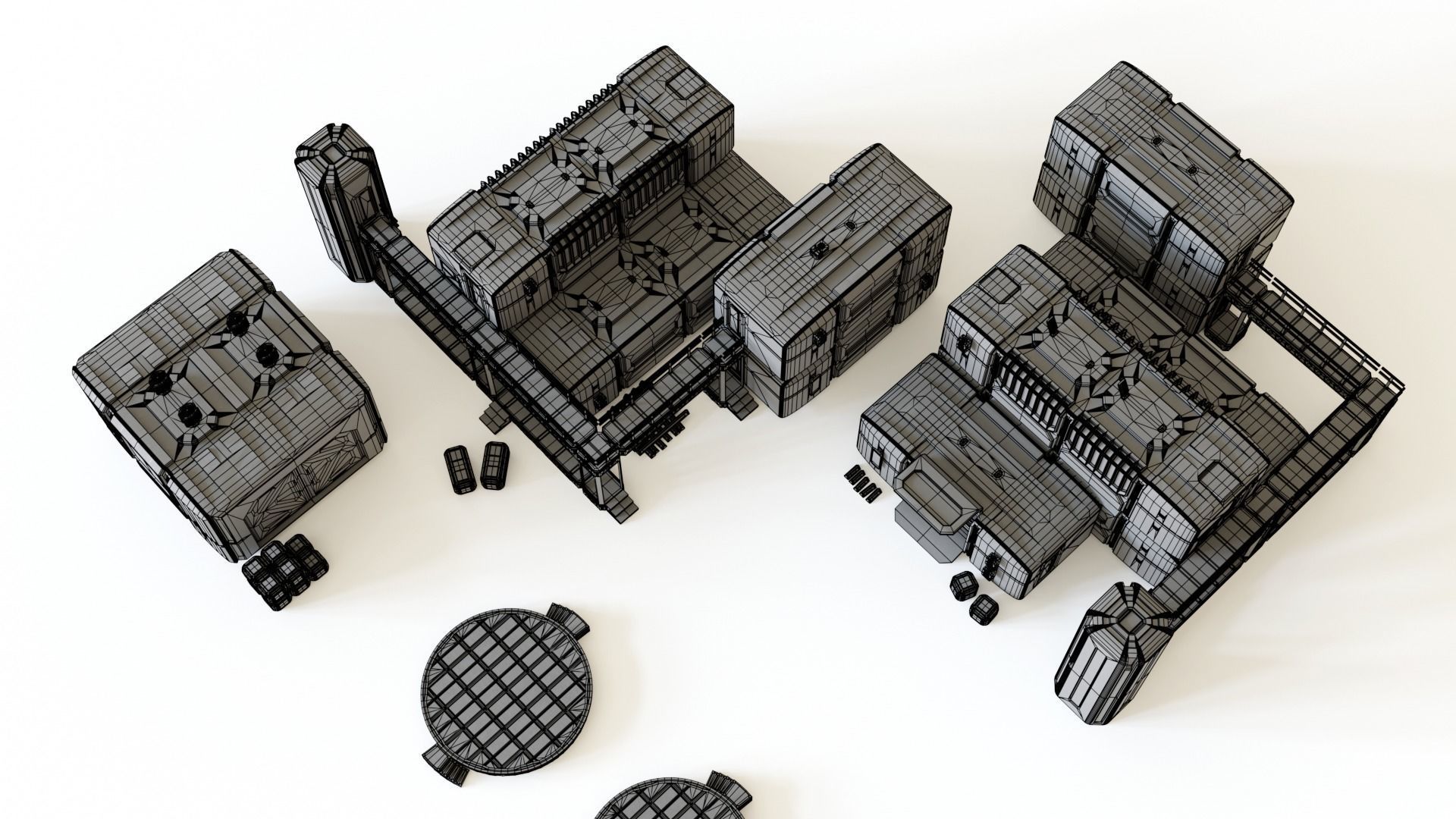 Sci fi Colony Modules Collection for tabletop scenery 3D print model_13