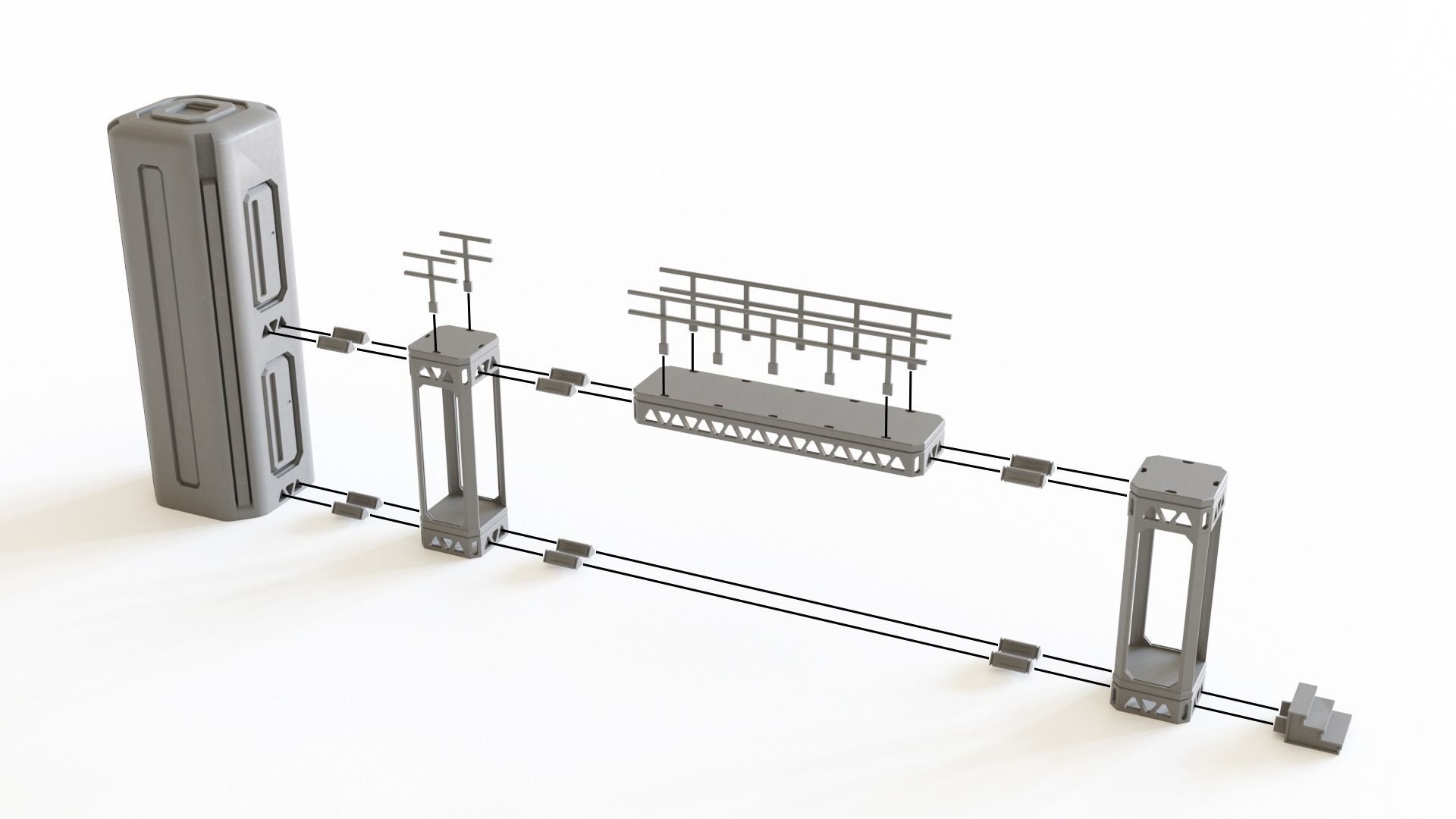 Sci fi Colony Modules Collection for tabletop scenery 3D print model_4
