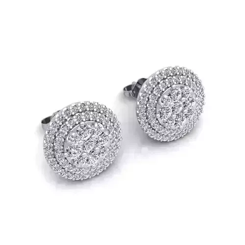 Round Stud Earring 3d Print Model 
