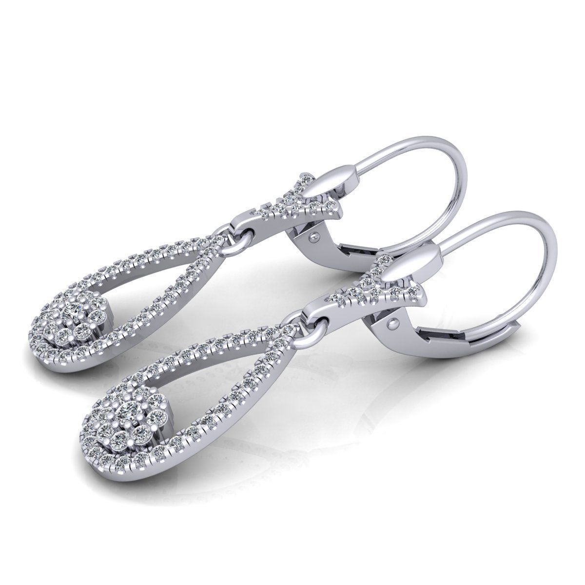 Fancy Earring With English lock 3d Model Print  3D print model_10