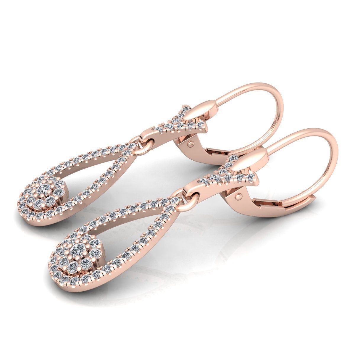 Fancy Earring With English lock 3d Model Print  3D print model_11