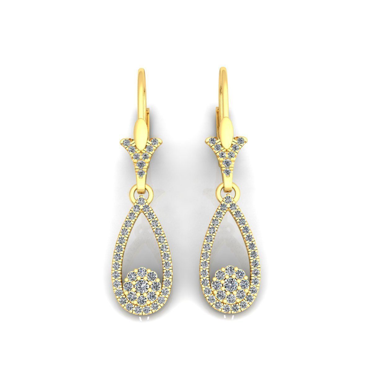 Fancy Earring With English lock 3d Model Print  3D print model_6