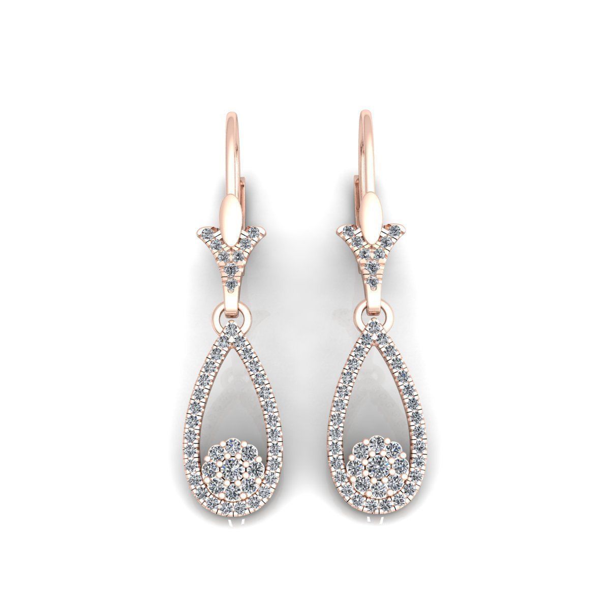 Fancy Earring With English lock 3d Model Print  3D print model_5