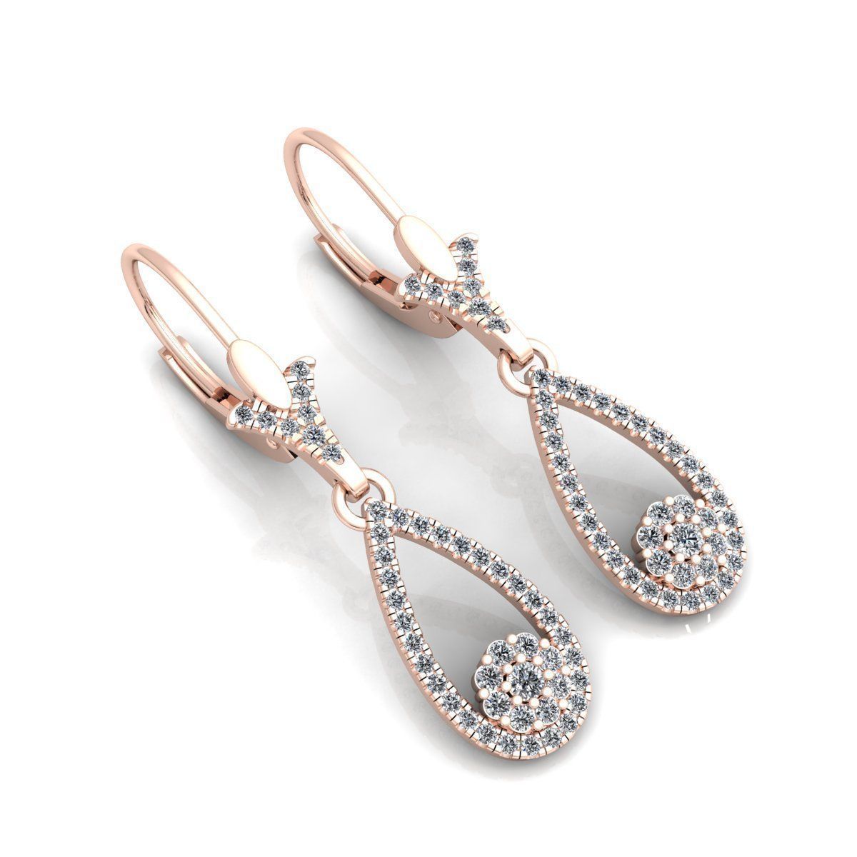 Fancy Earring With English lock 3d Model Print  3D print model_1