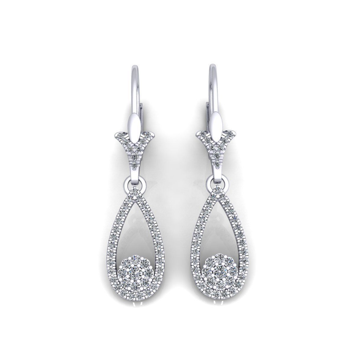 Fancy Earring With English lock 3d Model Print  3D print model_3