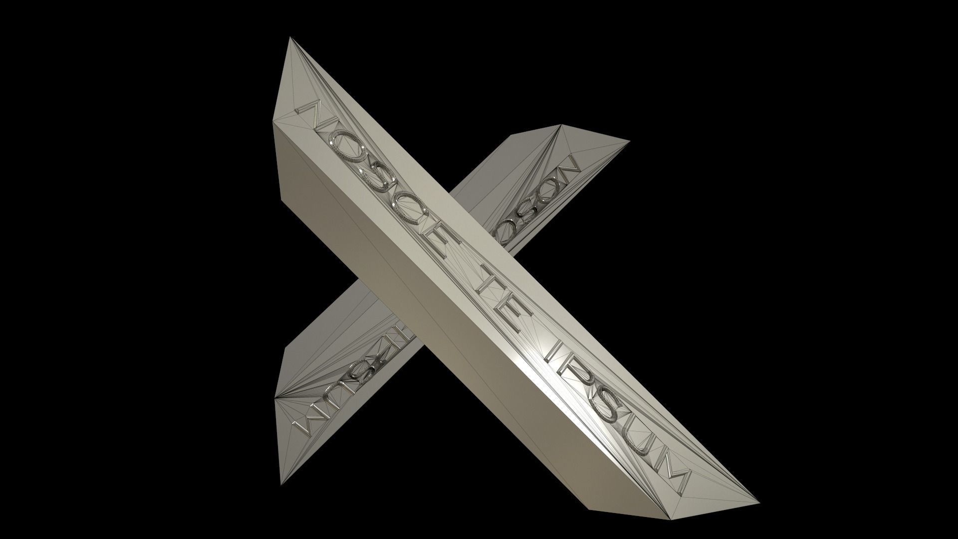 Mirror frame with inscription NOSCE TE IPSUM 3D print model_12