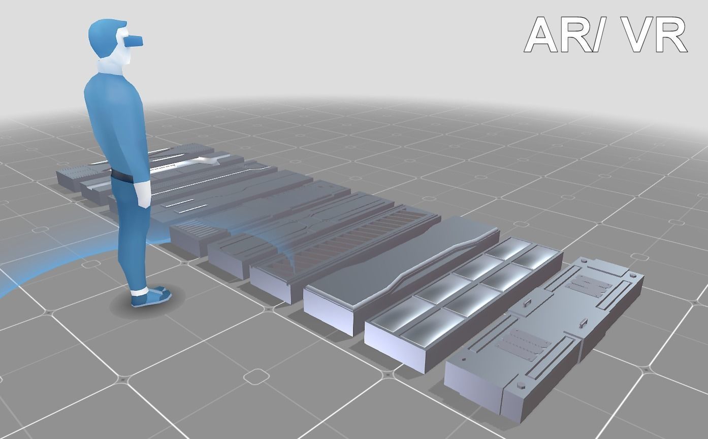 Low-Poly Sci-fi Column Pack Low-poly 3D model_2
