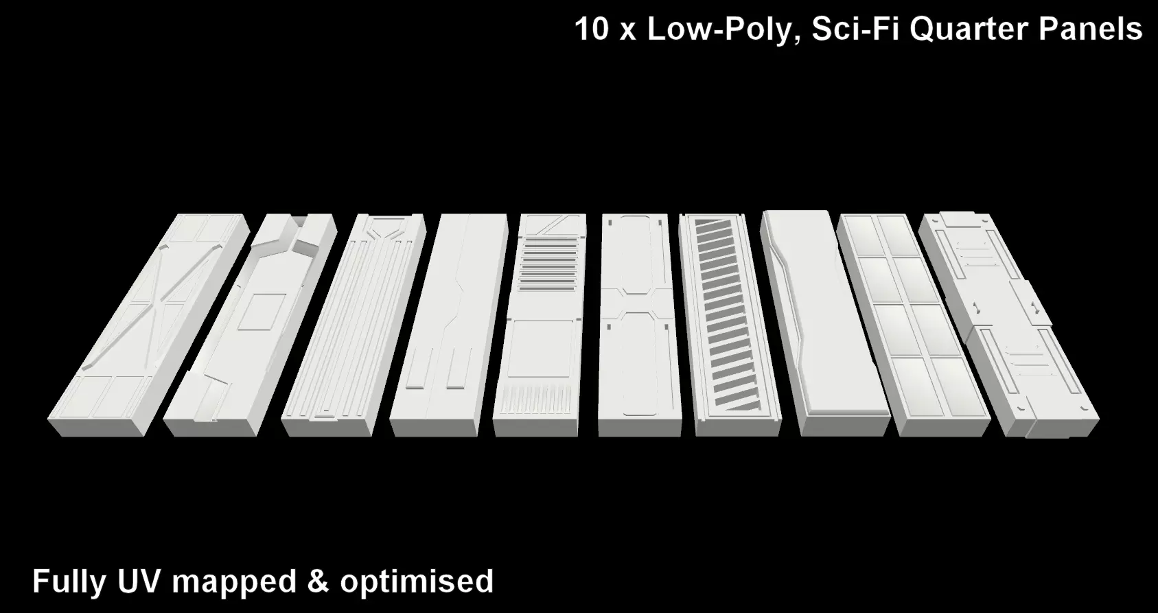 Low-Poly Sci-fi Column Pack Low-poly 3D model_0